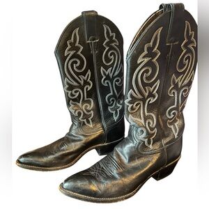 Justin Men’s Classic Western Boot #1408 in Black London Calf SZ 9.5